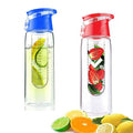 Fruit Infusion water bottle with centre fruit infuser tube and built-in straw